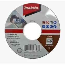 DISCO CORTE ACERO INOX. 4-1/2" (115 X 1,0 X 22,23) D-72001 MAKITA