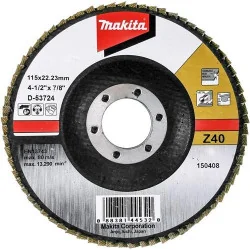 DISCO TRASLAPADO 4 1/2" (115 X 22) GR 40 ZIRCON ME D-53724 MAKITA