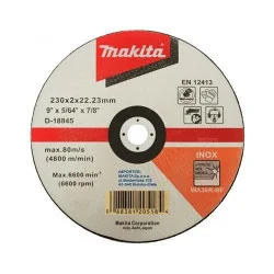 DISCO CORTE ACERO INOX. 9" (180 X 2 X 22.23) CD WA D-18845 MAKITA