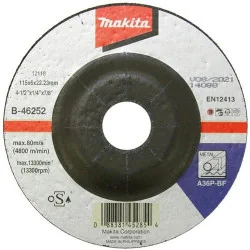 DISCO DESBASTE METAL 4-1/2" (115 X 6 X 22.23) A36P B-46252 MAKITA