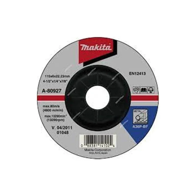 DISCO DESBASTE METAL 4-1/2" (115 X 6 X 22.23) A36P A-80927 MAKITA