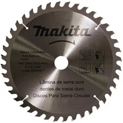 DISCO SIERRA 6-1/2" X 20MM X 40 DTE MADERA C/BUJE D-51328 MAKITA
