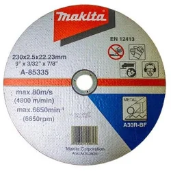 Disco Corte Metal 9" (230 X 2.5 X 22.23) Recto A30 A-85335 Makita