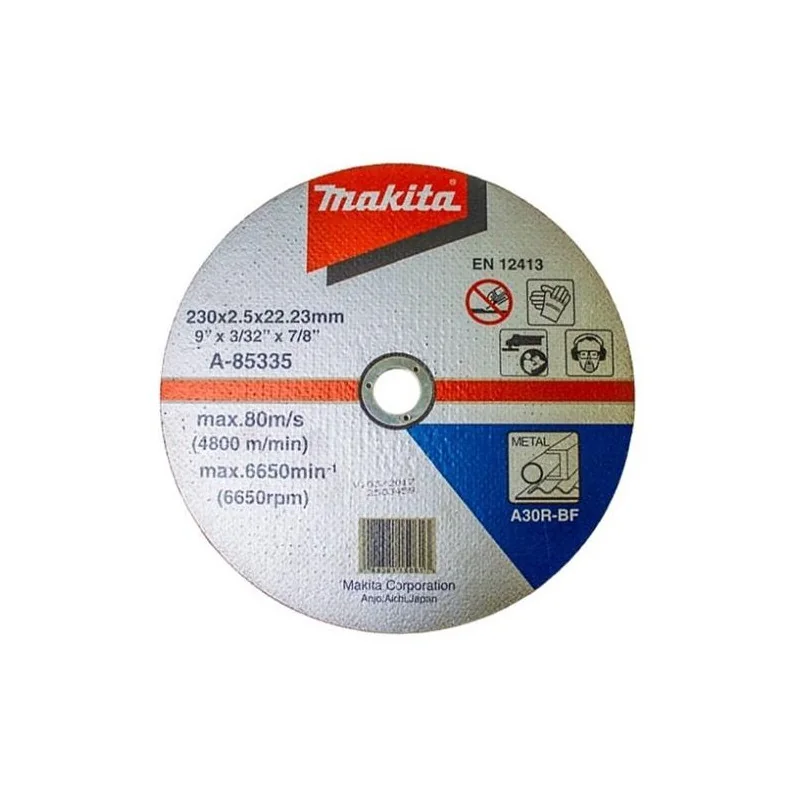 Disco Corte Metal 9" (230 X 2.5 X 22.23) Recto A30 A-85335 Makita