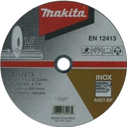 Disco Corte Acero Inox. 9" ( 230 X 1.9 X 22.23 ) C B-12273 Makita