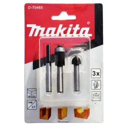 SET 3 FRESAS (RECTA 1/4"-1/2"-MEDIA CAÑA 1/2") TOM D-70465 MAKITA