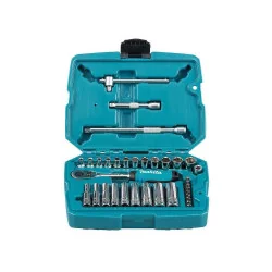 Jgo.Dados Hex. Milimetrico Sq 1/4" 34Pz C/Acc. B-65567 Makita