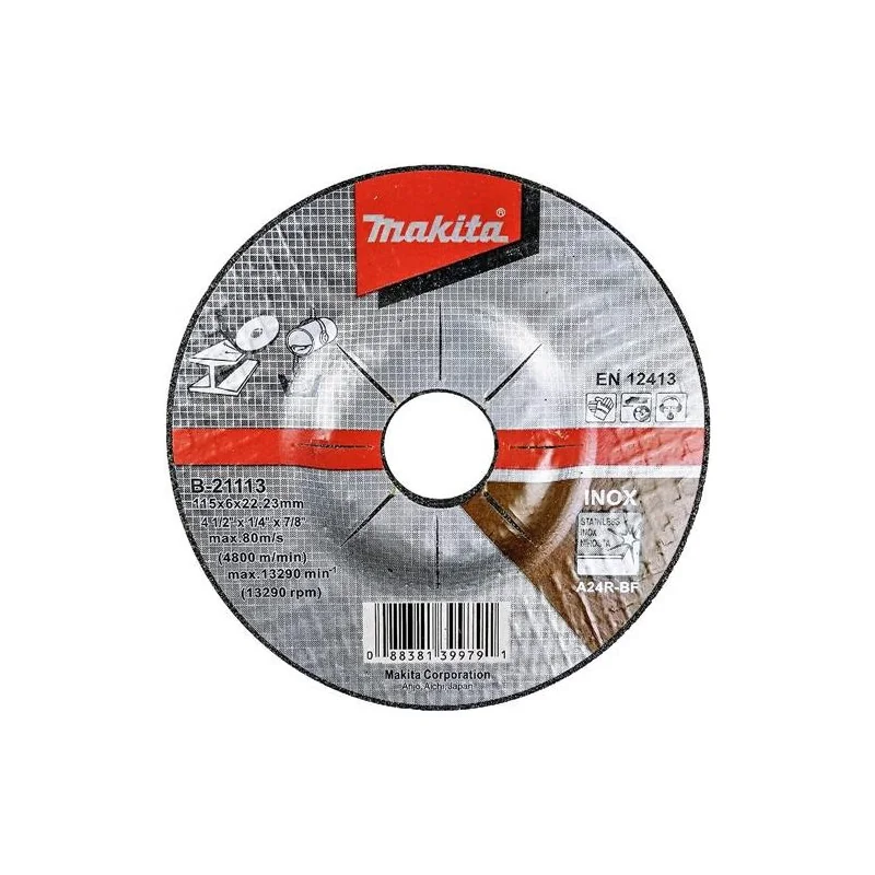 DISCO DESBASTE ACERO INOX. 4 1/2" (115 X 6 X 22.23 B-21113 MAKITA