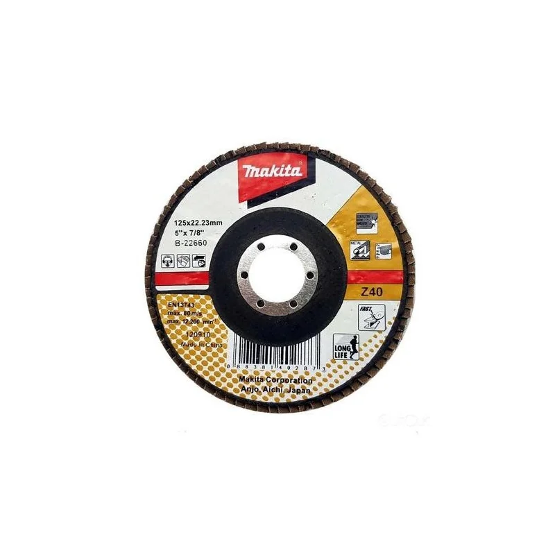 Disco Traslapado 5" (125 X 22.23) Gr40 Zircon Angu B-22660 Makita