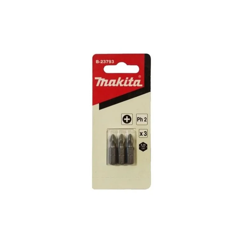 PUNTA CRUZ PH 2 (1/4"X25MM) BLISTER 3PZ B-23793 MAKITA