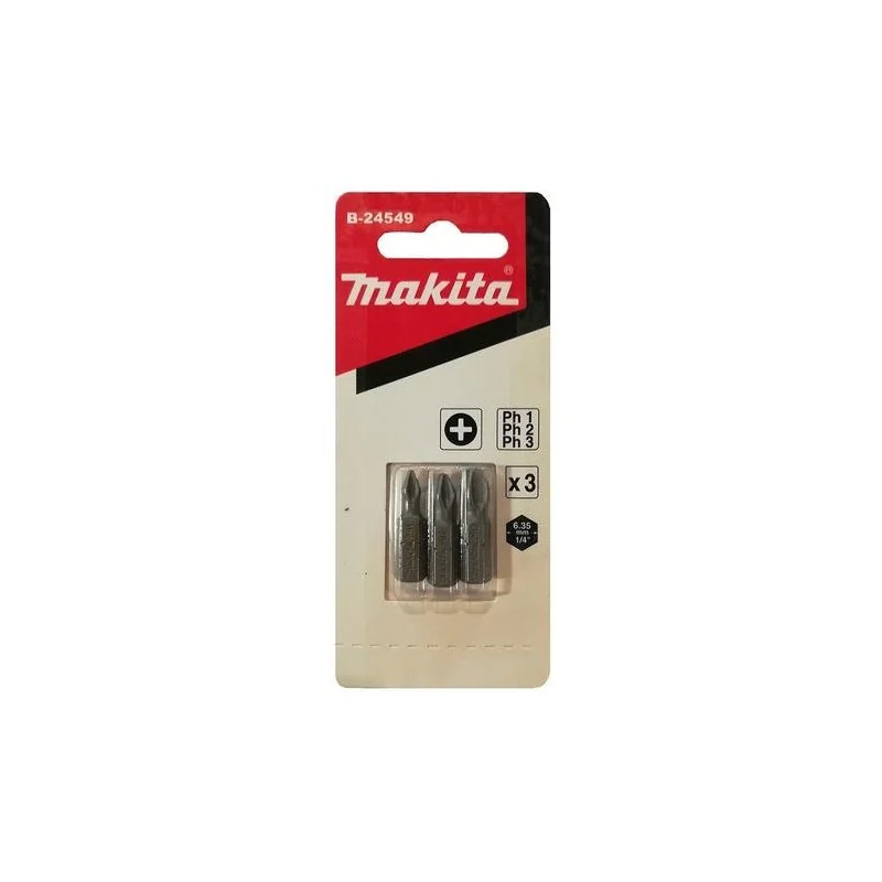 PUNTA CRUZ SET PH 1-2-3 (1/4"X25MM) BLISTER 3PZ B-24549 MAKITA