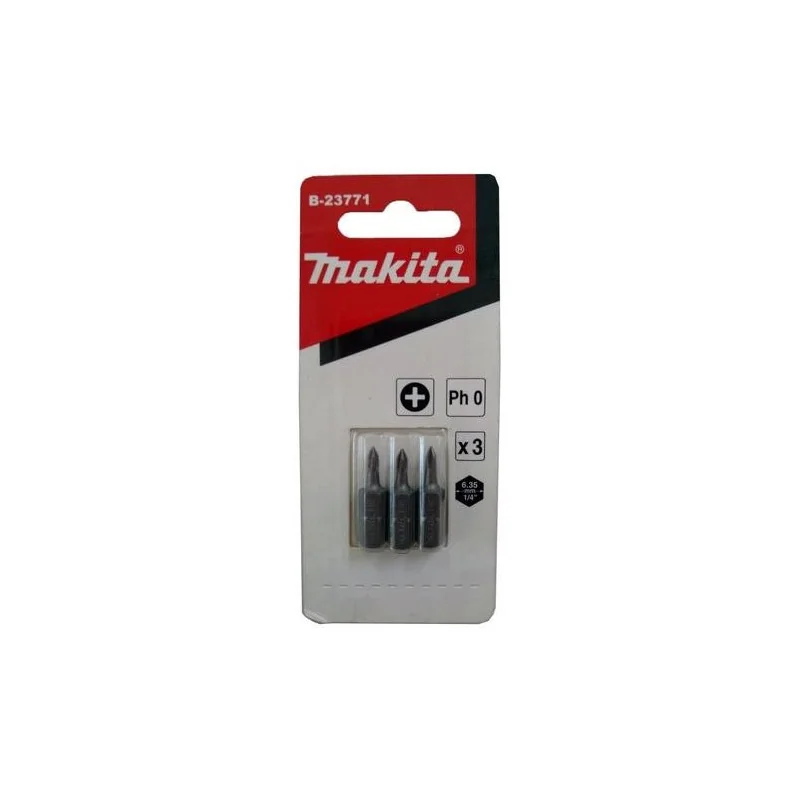 PUNTA CRUZ PH 0 (1/4"X25MM) BLISTER 3PZ B-23771 MAKITA