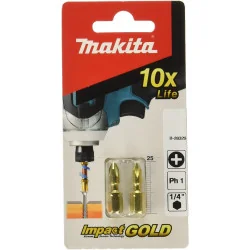 PUNTA CRUZ IMPACT GOLD PH 1 (1/4"X25MM) BLISTER 2 B-28329 MAKITA