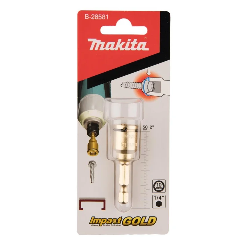 Punta Dado Impact Gold Magn 10.0Mm (1/4"X50Mm) B-28581 Makita