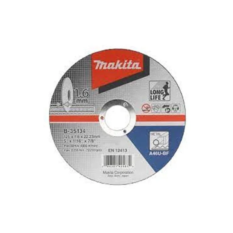 DISCO CORTE METAL 5" (125 X 1.6 X 22.23) A46P-BF B-35134 MAKITA