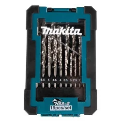 SET BROCAS METAL HSS-G19 PCS SET 1-10MM D-67549 MAKITA