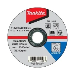 DISCO CORTE METAL 4-1/2" (115 X 2.5 X 22.23) RECTO B-46408 MAKITA