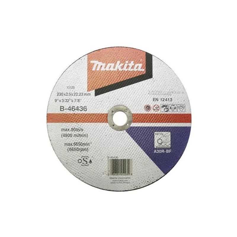 DISCO CORTE METAL 9" (230 X 2.5 X 22.23) RECTO A30 B-46436 MAKITA