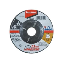 Disco Desbaste Metal/Inox 4-1/2" (115X7.2X22.23) A B-56362 Makita