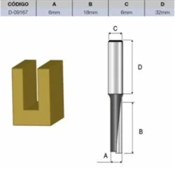 FRESA RECTA 1 FILO 12 X 30MM EJE 1/2" D-07901 MAKITA