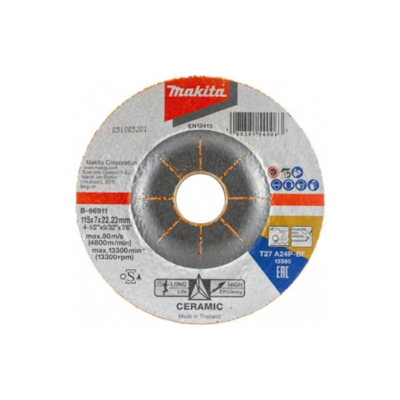 Disco Desbaste Metal/Inox (115X7.0X22.23) A24P Gra B-66911 Makita