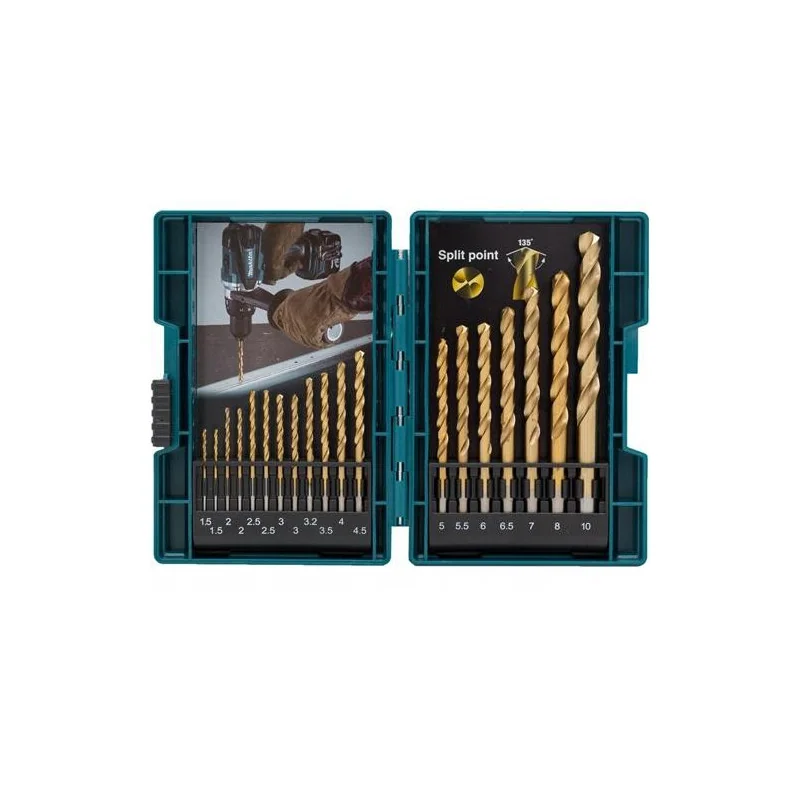 SET BROCA METAL HSS-TIN 1.5-10MM. 19 PCS B-67795 MAKITA