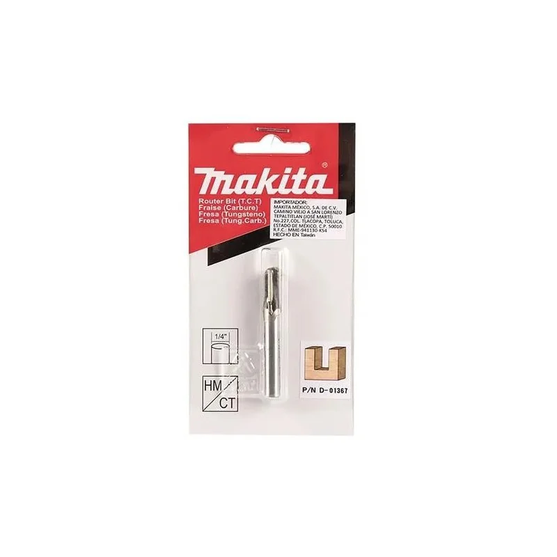 FRESA RECTA 2 FILOS 3/16" X 7/16" EJE 1/4" D-01367 MAKITA