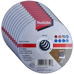 DISCO CORTE ACERO INOX. 4-1/2" (115 X 1,0 X 22,23) D-72001-10 MAKITA
