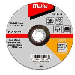 DISCO CORTE ACERO INOX. 7" (180 X 2 X 22.23) C.D.W D-18839 MAKITA