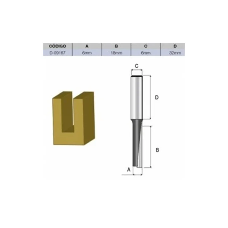 FRESA RECTA 1 FILO 12 X 30MM EJE 1/2" D-07901 MAKITA