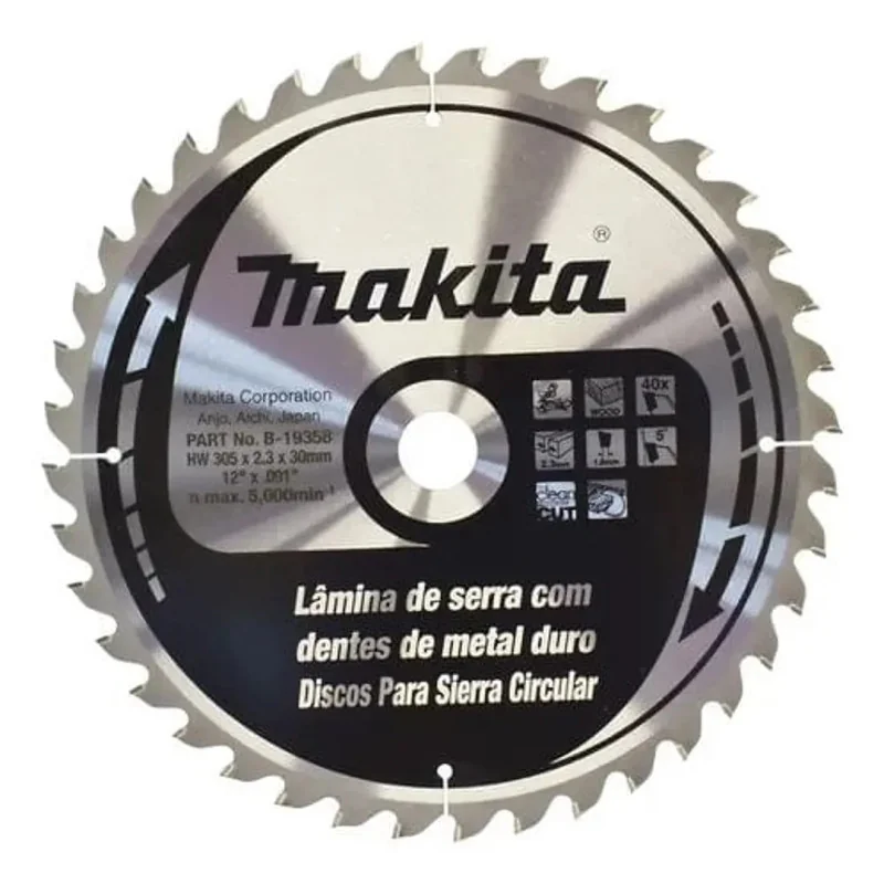 DISCO SIERRA 12" (305 X 30MM X 40DTE) MADERA B-19358 MAKITA