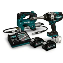 Kit Llave De Impacto + Engrasadora Makita 40V XGT
