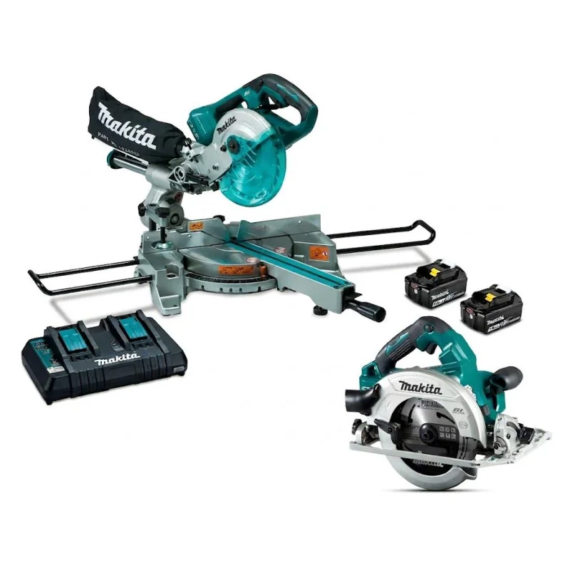 Sierra Ingleteadora Inalámbrica Telescópica 36V (18Vx2) 7-1/2" Makita DLS714PT2-1