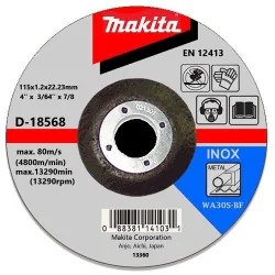 Disco Corte Metal 4-1/2" (115 X 3 X 22.23) Cd A30S D-18568 Makita