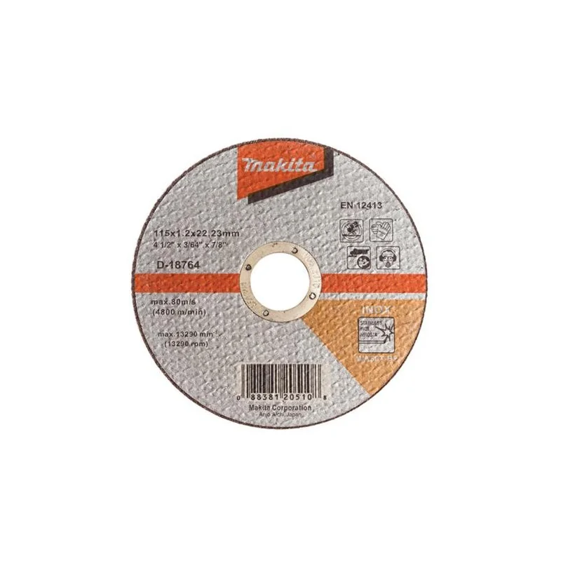 Disco Corte Acero Inox. 4-1/2" (115 X 1.2 X 22.23) D-18764 Makita