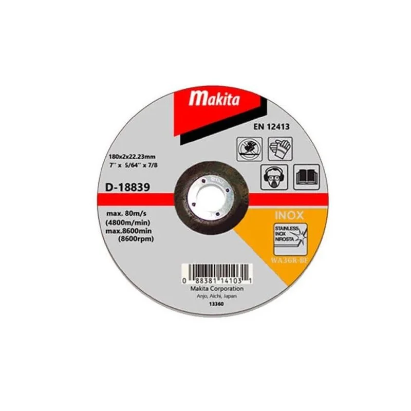 DISCO CORTE ACERO INOX. 7" (180 X 2 X 22.23) C.D.W D-18839 MAKITA