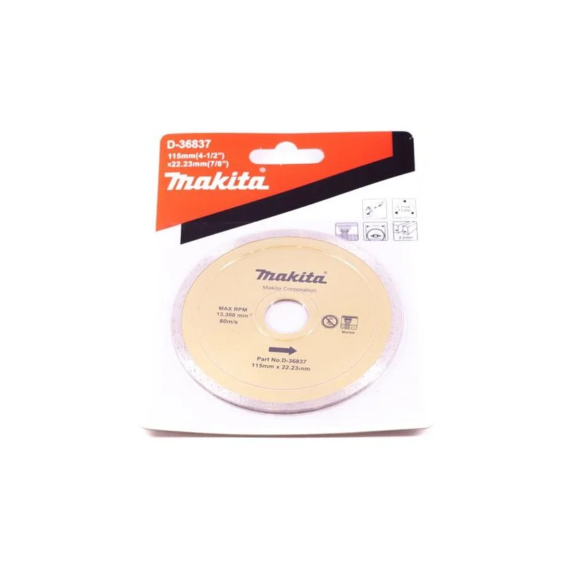 DISCO DIAMANTADO CONT. 4-1/2" (115 X 22.23MM) VIDR D-36837 MAKITA
