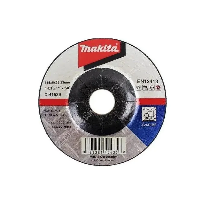 DISCO DESBASTE METAL 4-1/2" (115 X 6 X 22.23) A24R D-41539 MAKITA