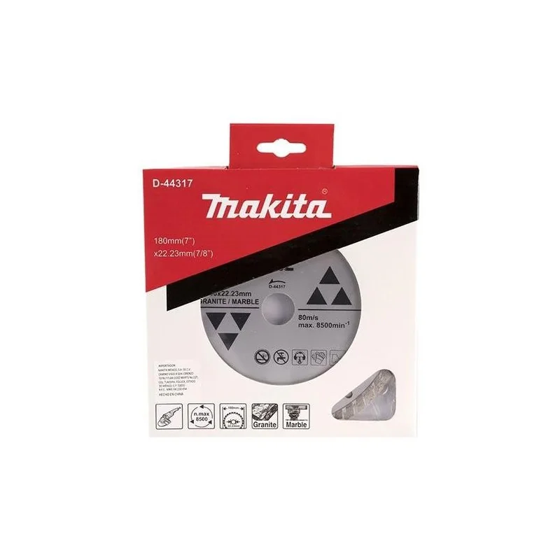 DISCO DIAMANTADO TURBO 7" (180 X 22.23MM) P/MARMOL D-44317 MAKITA