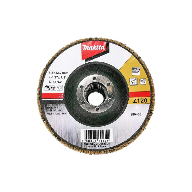 DISCO TRASLAPADO 4 1/2" (115 X 22) GR 120 ZIRCON M D-53752 MAKITA