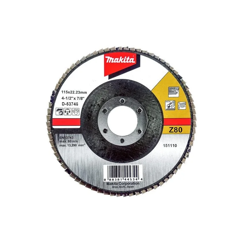 DISCO TRASLAPADO 4 1/2" (115 X 22) GR 80 ZIRCON M D-53746 MAKITA