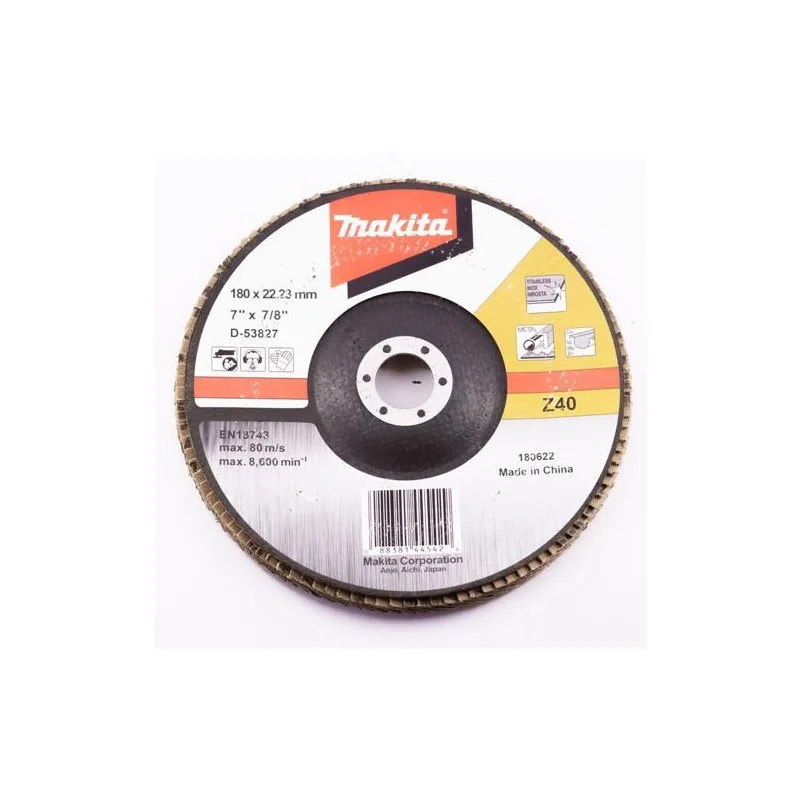 DISCO TRASLAPADO 7" (180 X 22) GR 40 ZIRCON METAL/ D-53827 MAKITA