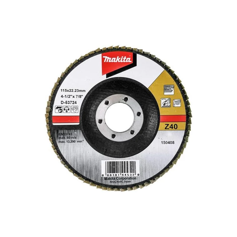 DISCO TRASLAPADO 4 1/2" (115 X 22) GR 40 ZIRCON ME D-53724 MAKITA