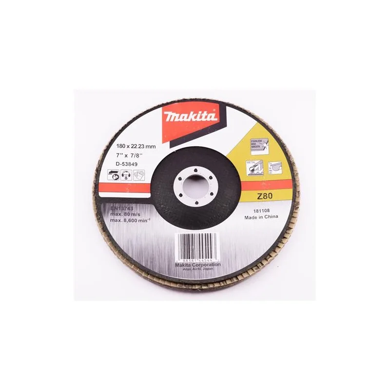 DISCO TRASLAPADO 7" (180 X 22) GR 80 ZIRCON METAL/ D-53849 MAKITA