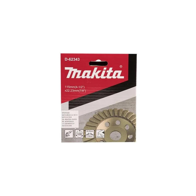 COPA DIAMANTADA TURBO 4-1/2" (115 X 22.23MM) P/CON D-62343 MAKITA