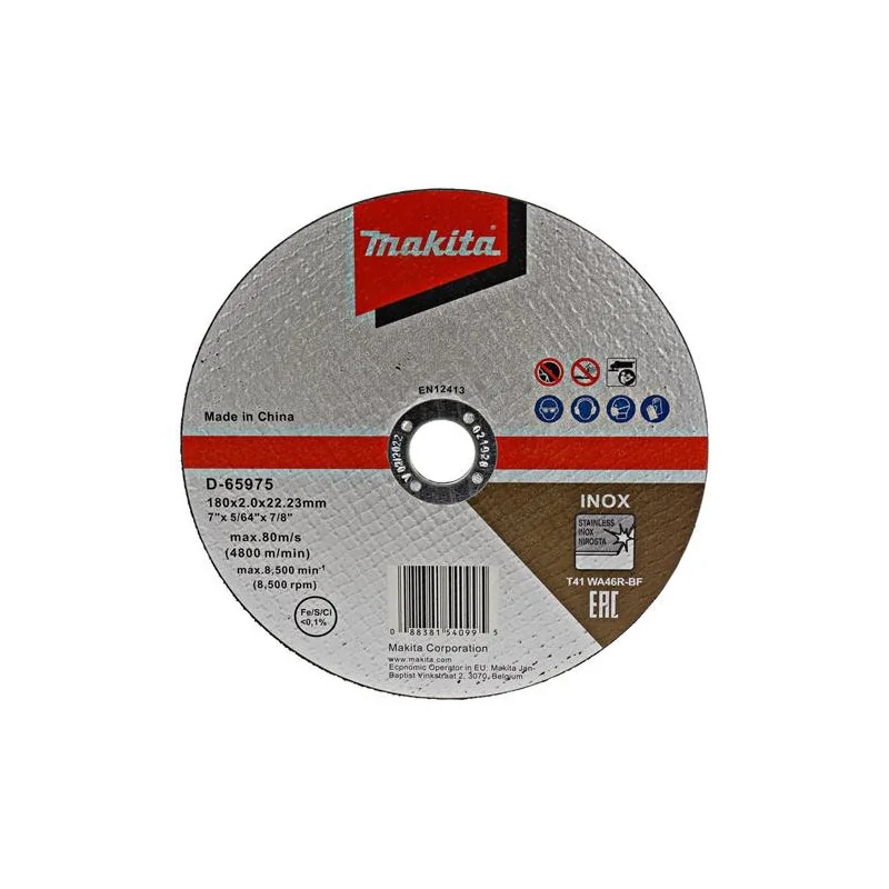 Disco Corte Acero Inox. 7" (180 X 2 X 22,23) Wa46R D-65975 Makita