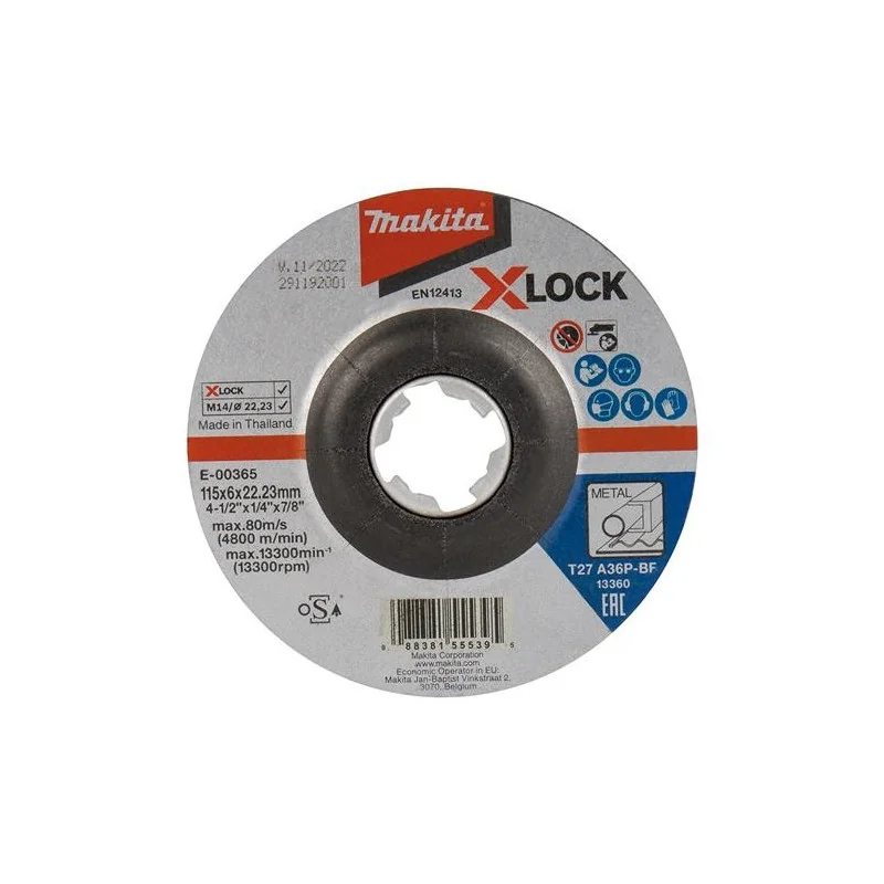 DISCO DESBASTE METAL 4-1/2" (115 X 6 X 22.23) A36P E-00365 MAKITA