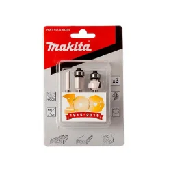 Set 3 Fresas (Recta 1/8"X3/8"- Recta1/4"X3/4" Con Rodamiento D-53344 Makita