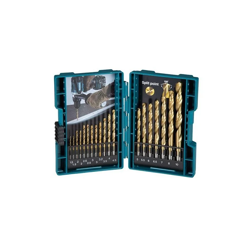 SET BROCA METAL HSS-TIN 1.5-10MM. 19 PCS D-67527 MAKITA