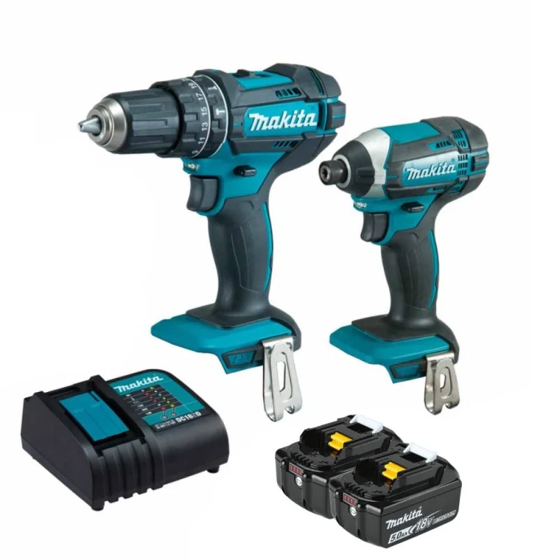 Combo Taladro 1/2" Dhp484+Atornillador Dtd153+2 Ba DLX2180TX Makita